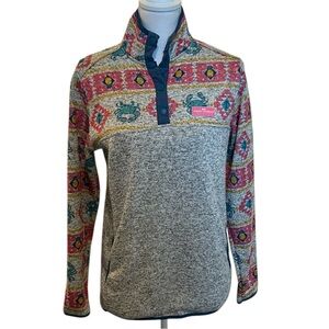 Simply Southern Tribal Crab Fleece Pullover S Small‎ Beach Coastal Cozy Comfort